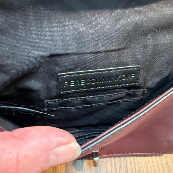 Rebecca Minkoff Love Crossbody Quilted Leather Burgundy Silver Chain - Picture 7 of 9